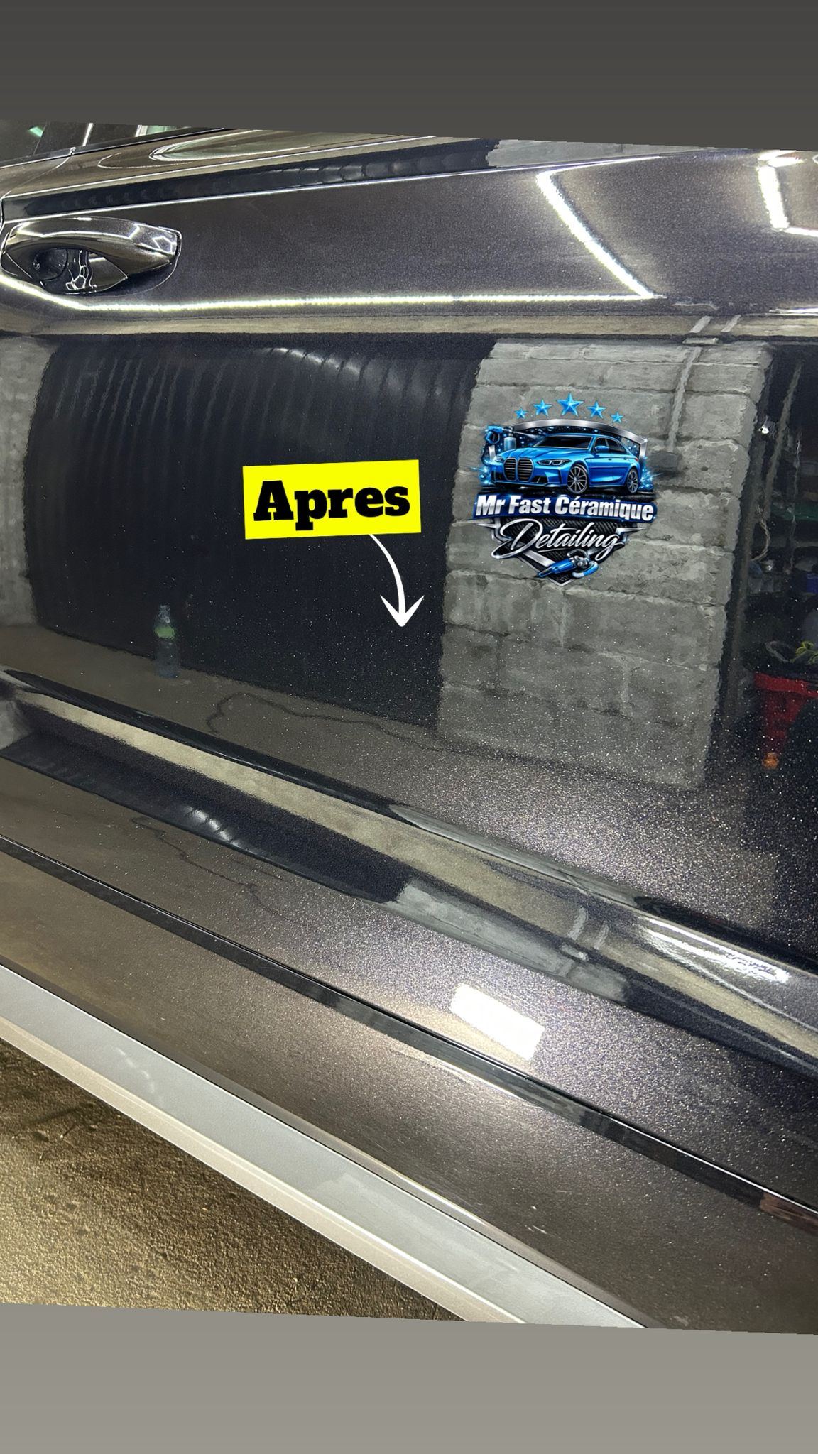 Polissage voiture résultat – carrosserie miroir après traitement – Mr Fast Céramique
